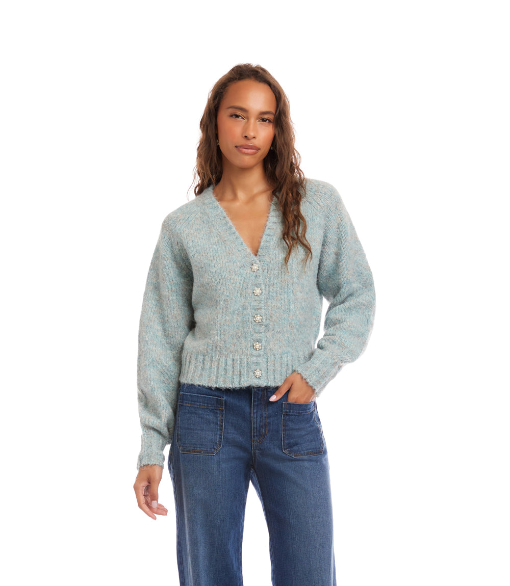 Pearl Button Cardigan Sweater