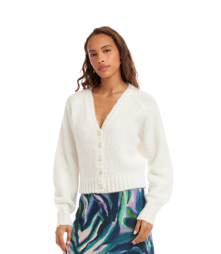Pearl Button Cardigan Sweater