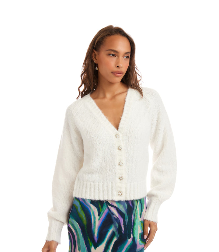 Pearl Button Cardigan Sweater
