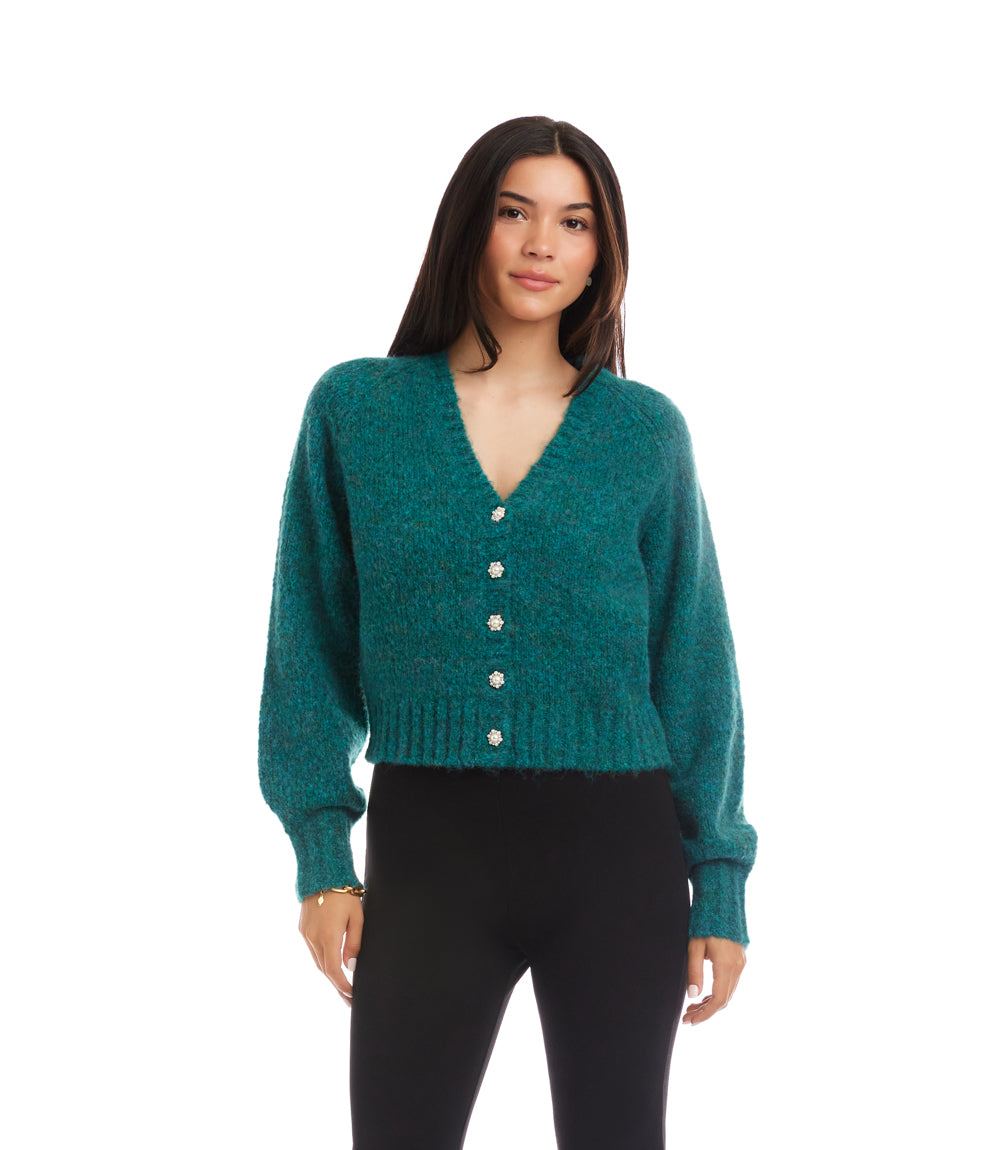 Pearl Button Cardigan Sweater