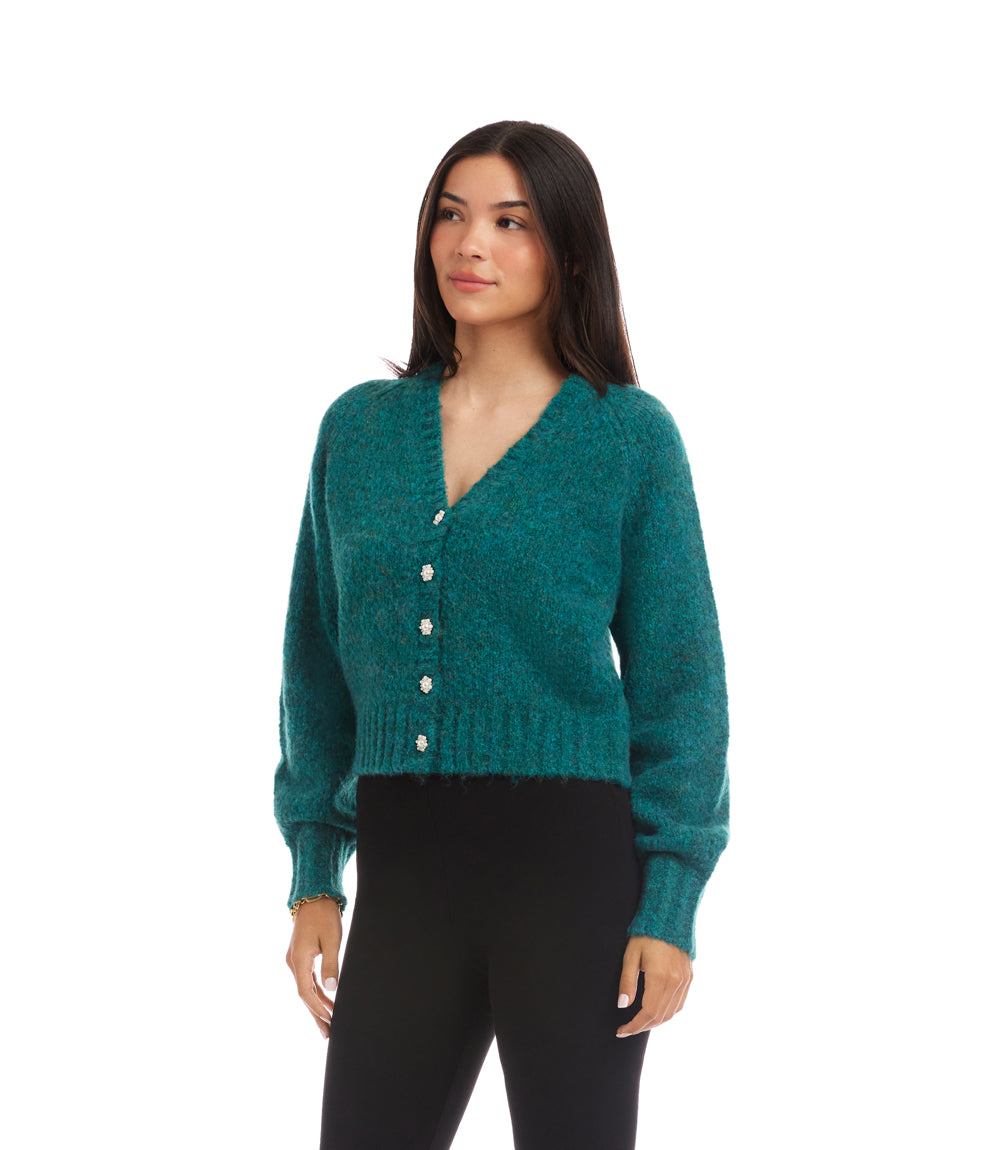 Pearl Button Cardigan Sweater