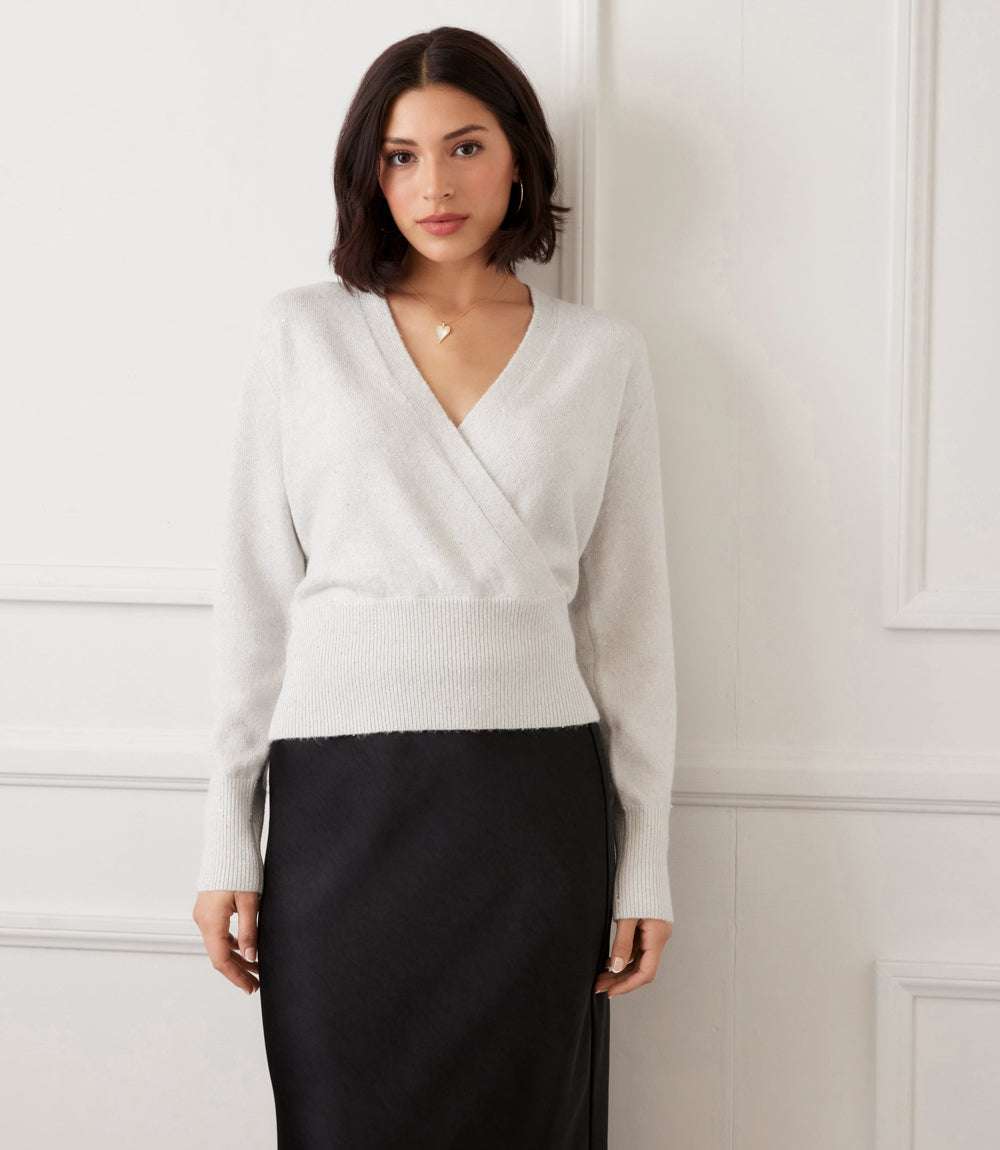 Sequin Wrap Sweater