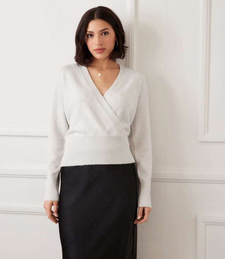 Sequin Wrap Sweater