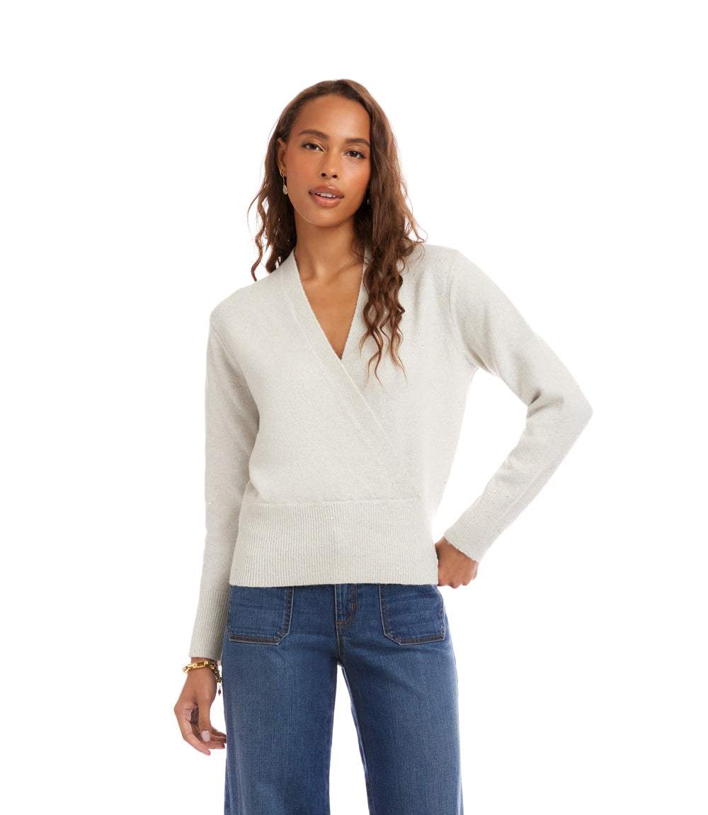 Sequin Wrap Sweater