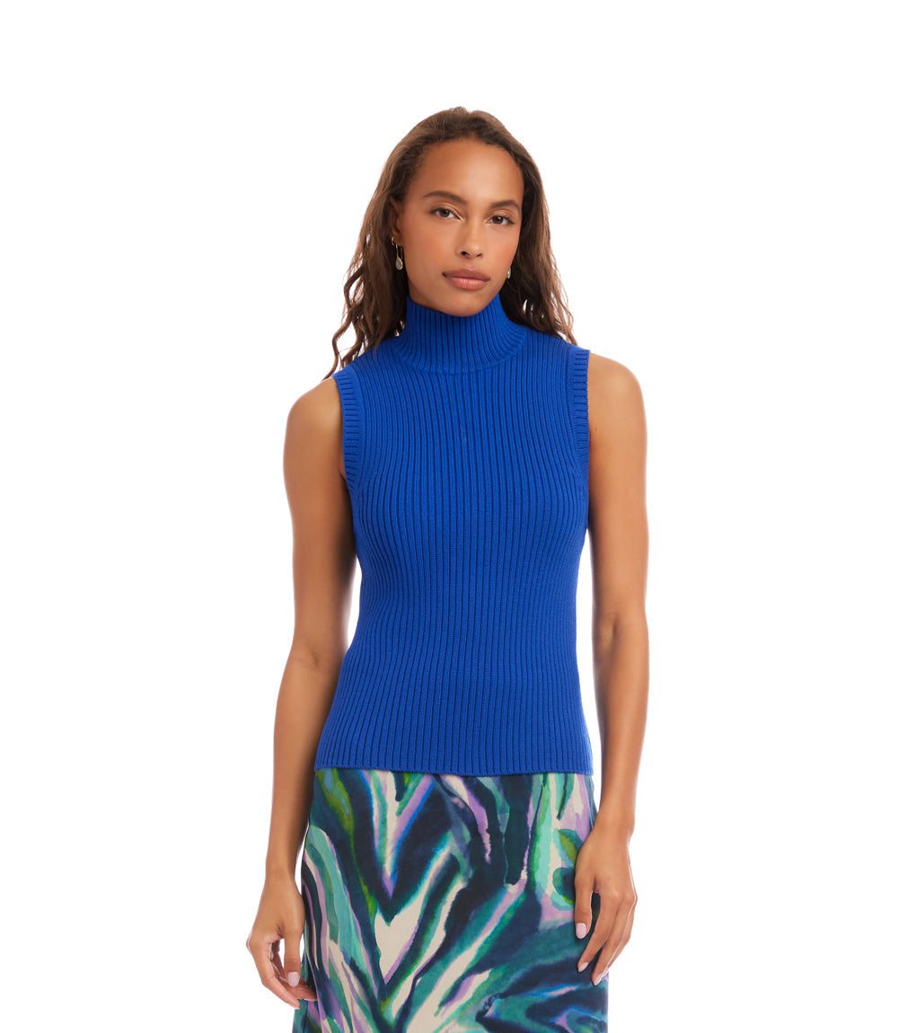 THE NEWHOUSE COOPER TANK TOP 色別注　ネイビー　XS Turtleneck Sweater Tank - Modern Ribbed Knit for Chic Style | Shop