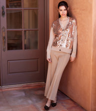 Cropped Pintuck Wide-Leg Pants