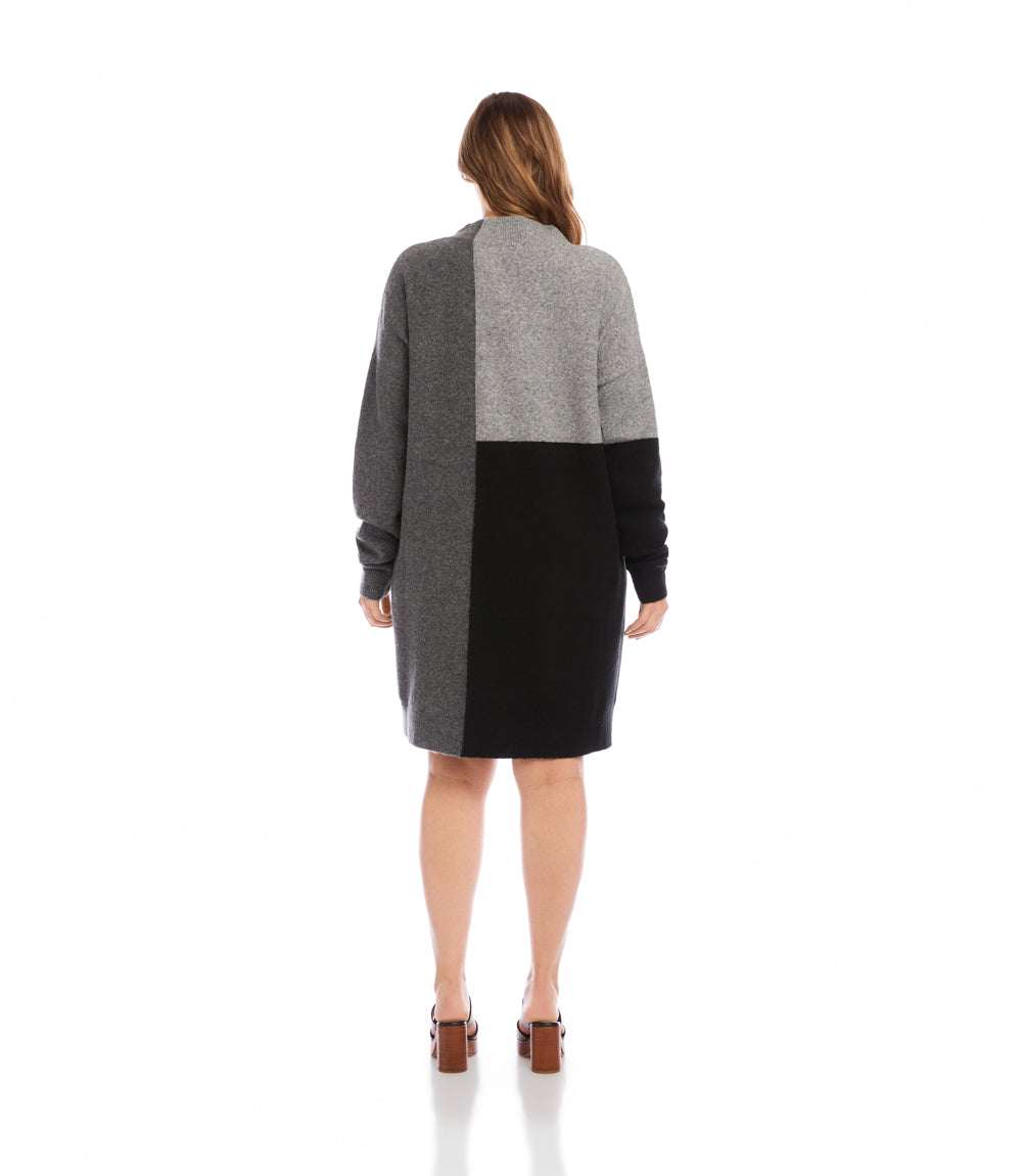 Plus Size Colorblock Sweater Dress - Comfortable & Stylish Fit