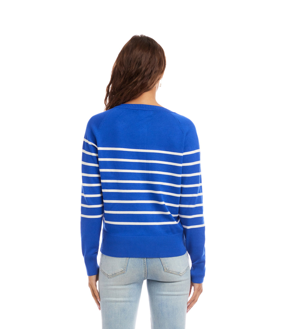 Henley Stripe Sweater