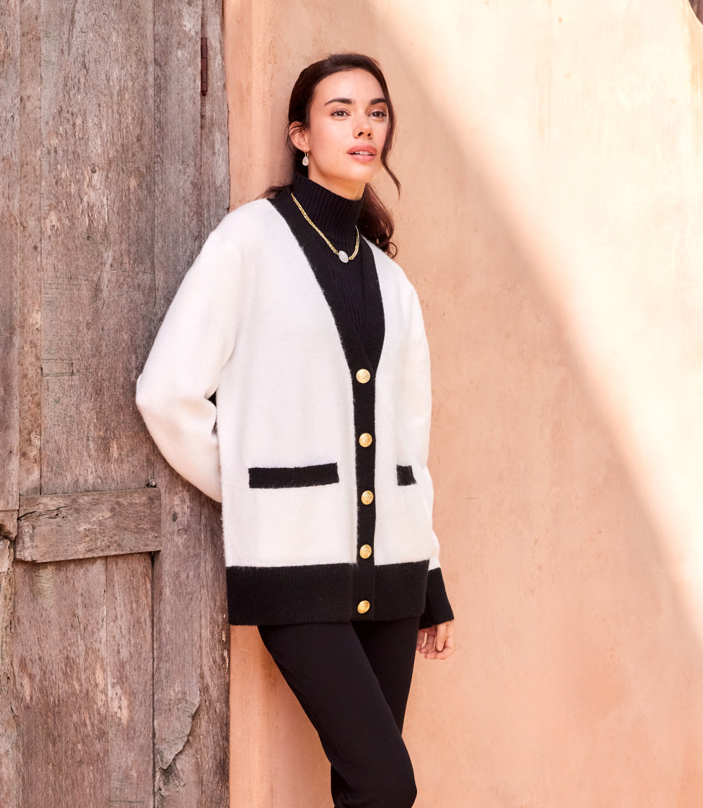 Colorblock Cardigan Sweater