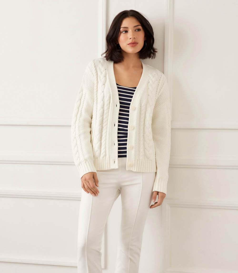Cable Knit Cardigan Sweater