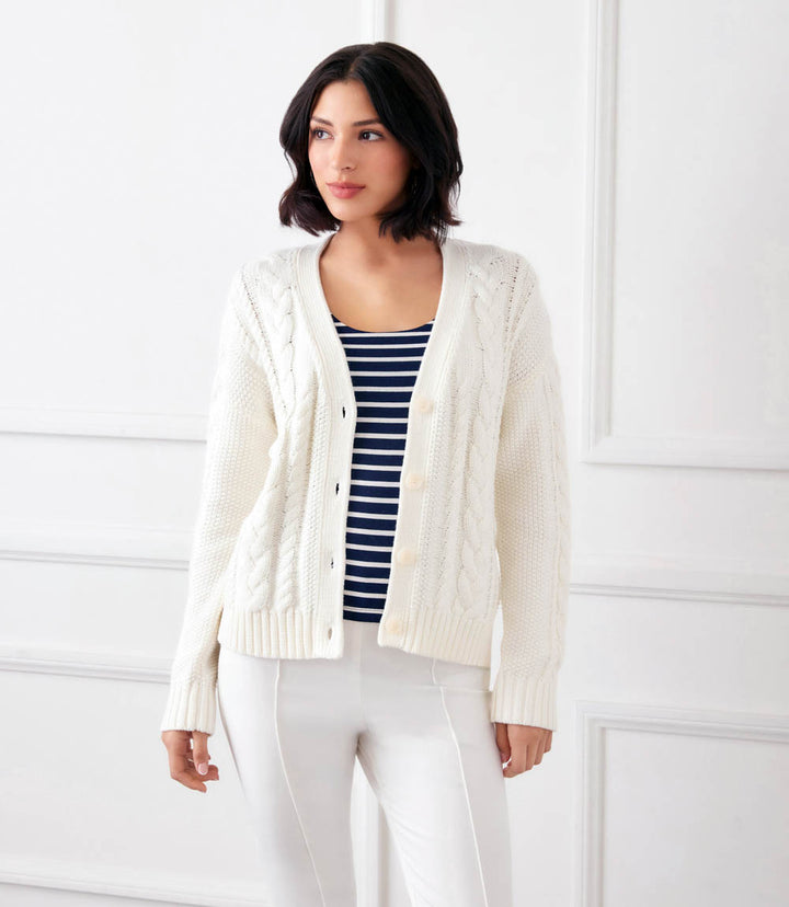 Cable Knit Cardigan Sweater