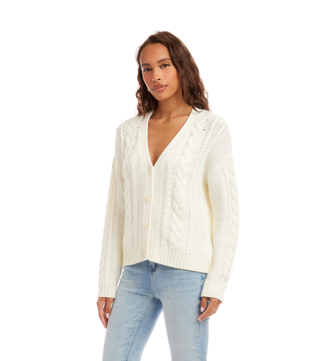 Cable Knit Cardigan Sweater