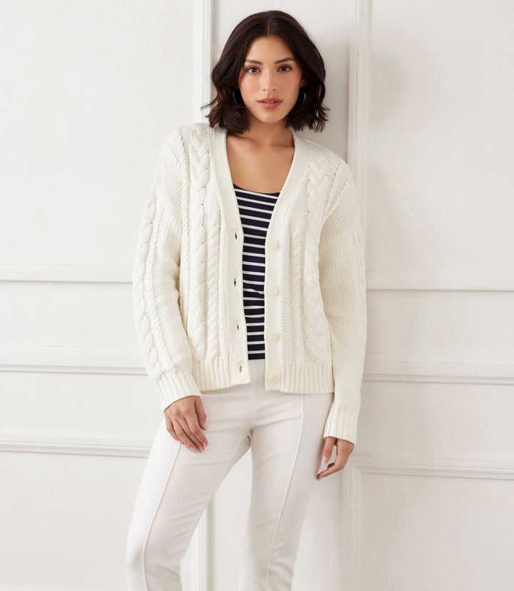 Cable Knit Cardigan Sweater