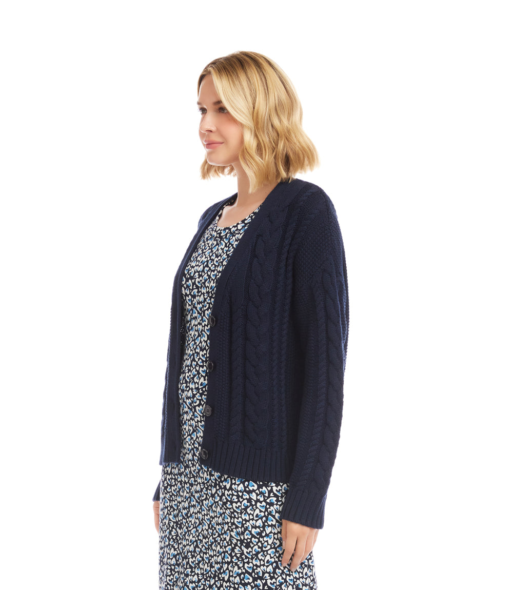 Cable Knit Cardigan Sweater