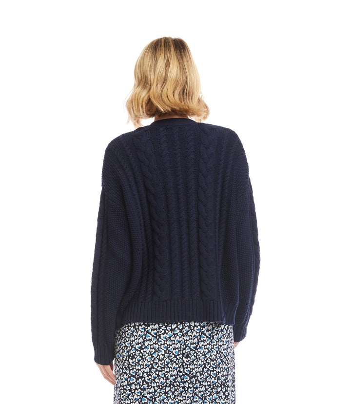 Cable Knit Cardigan Sweater