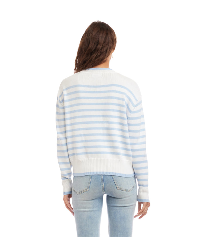 Petite Size Stripe Cardigan Sweater