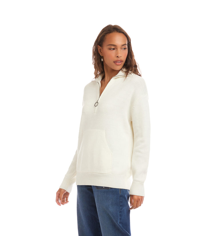 Half Zip Kangaroo Pocket Sweater