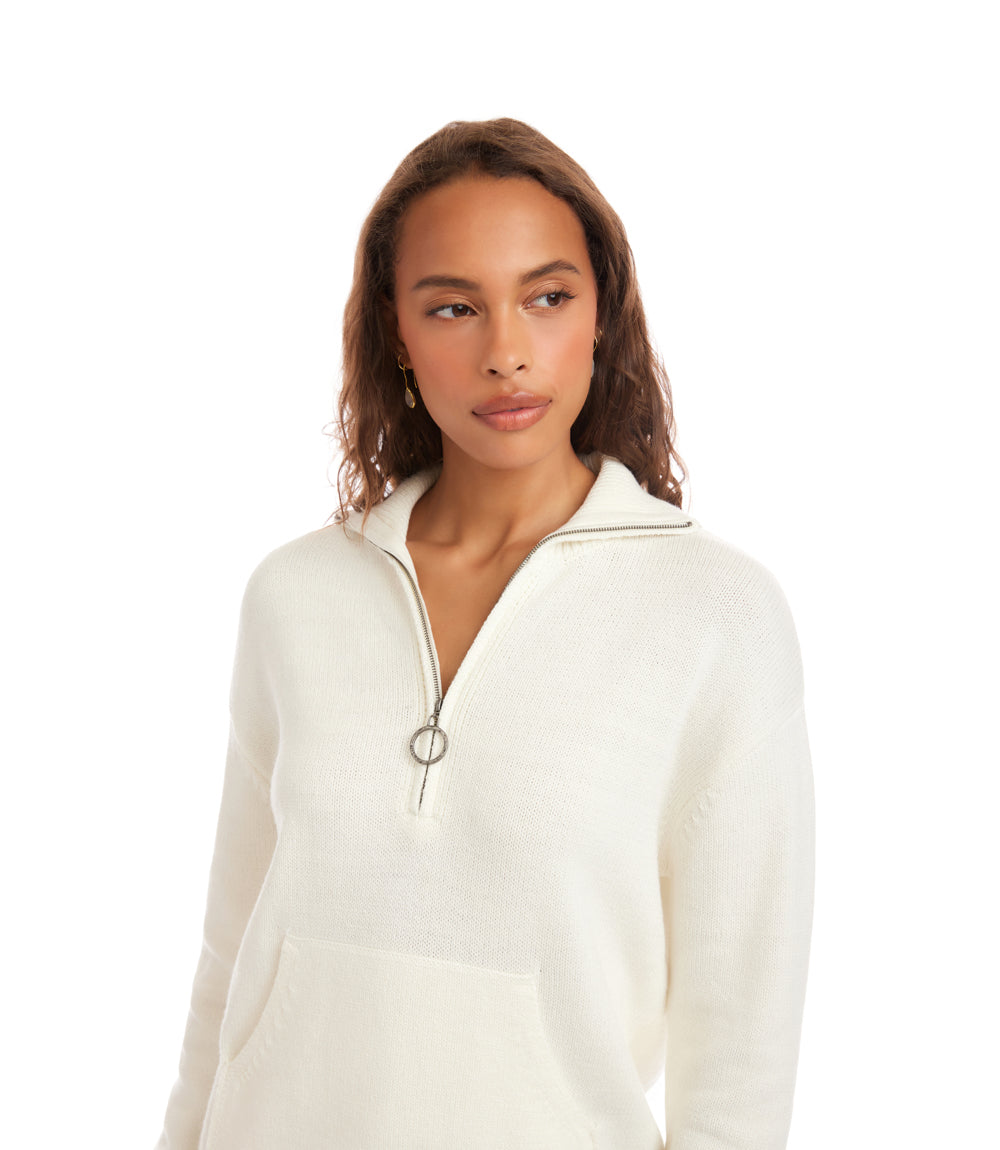 Half Zip Kangaroo Pocket Sweater