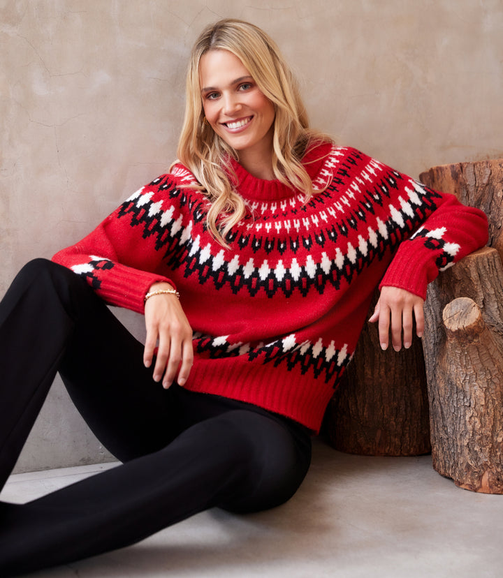 Jacquard Crewneck Sweater