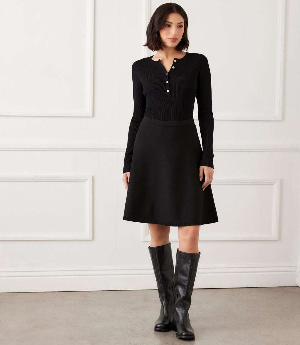 Sweater Knit A-Line Skirt - Versatile & Comfortable Women's Skirt Karen Kane Sweater Knit A-Line Skirt - Versatile & Comfortable Women's Skirt Karen Kane