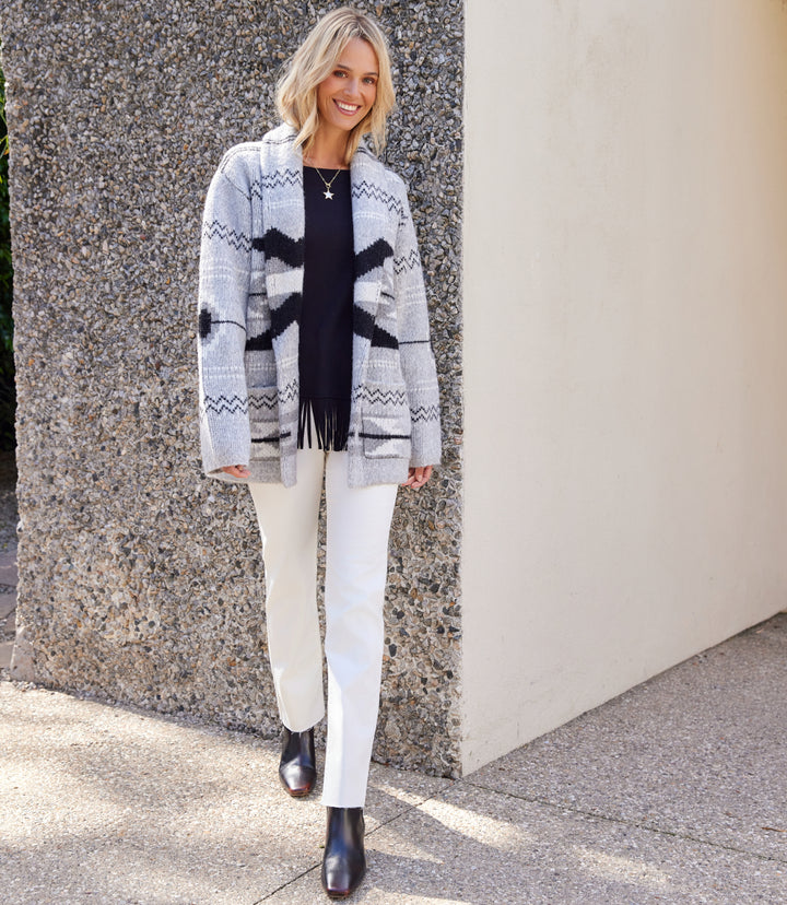 Jacquard Cardigan Sweater
