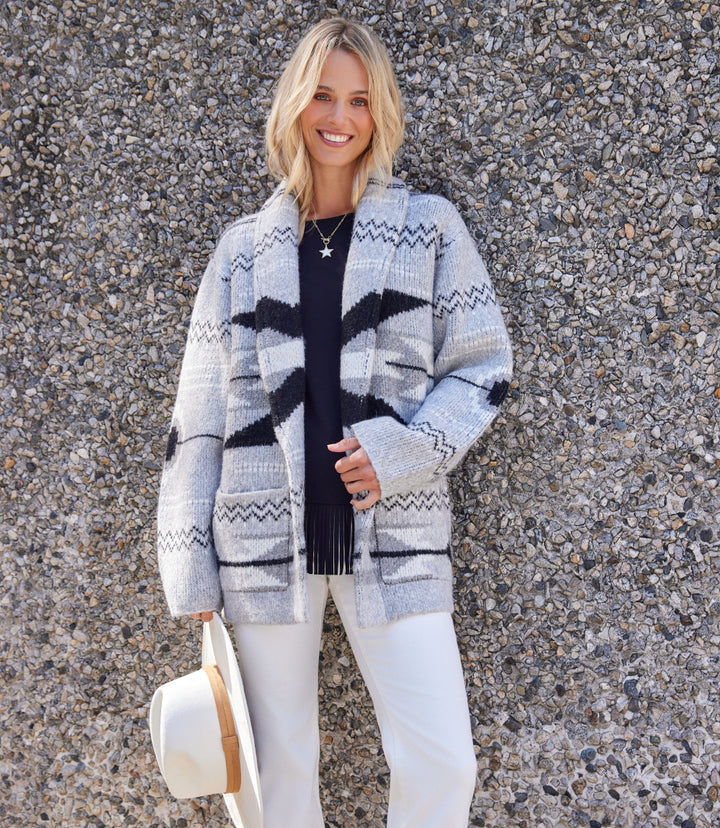 Jacquard Cardigan Sweater