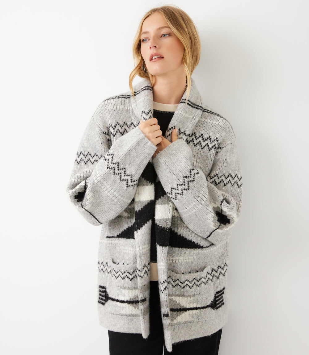 Jacquard Cardigan Sweater