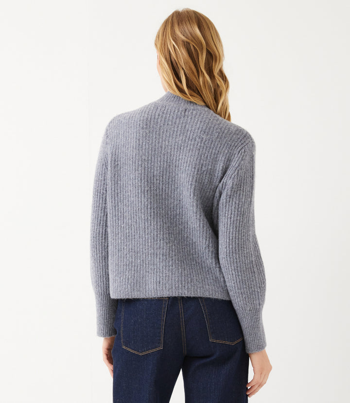 Mockneck Two-Way Zip Sweater