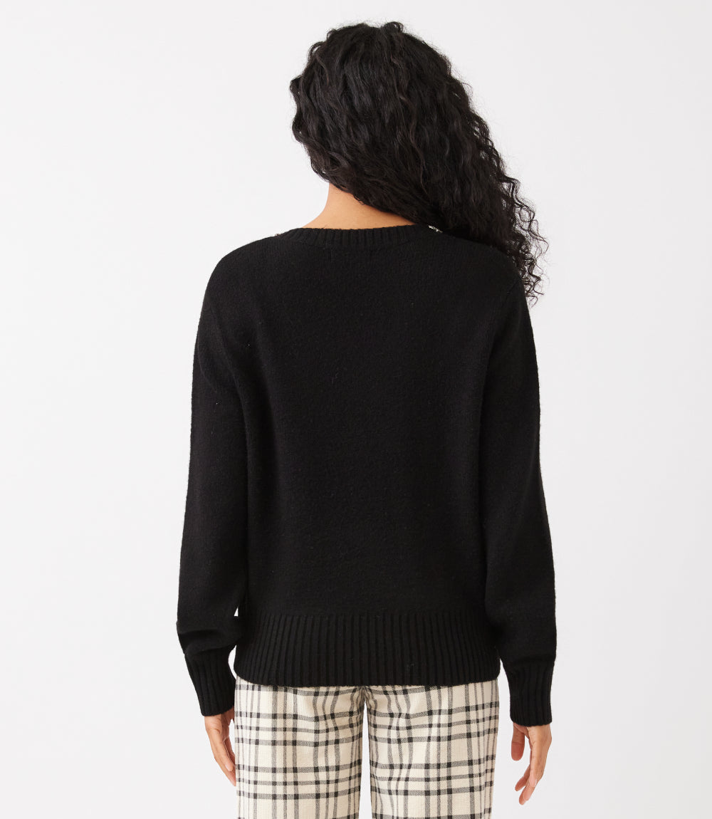 Embellished V-Neck Sweater