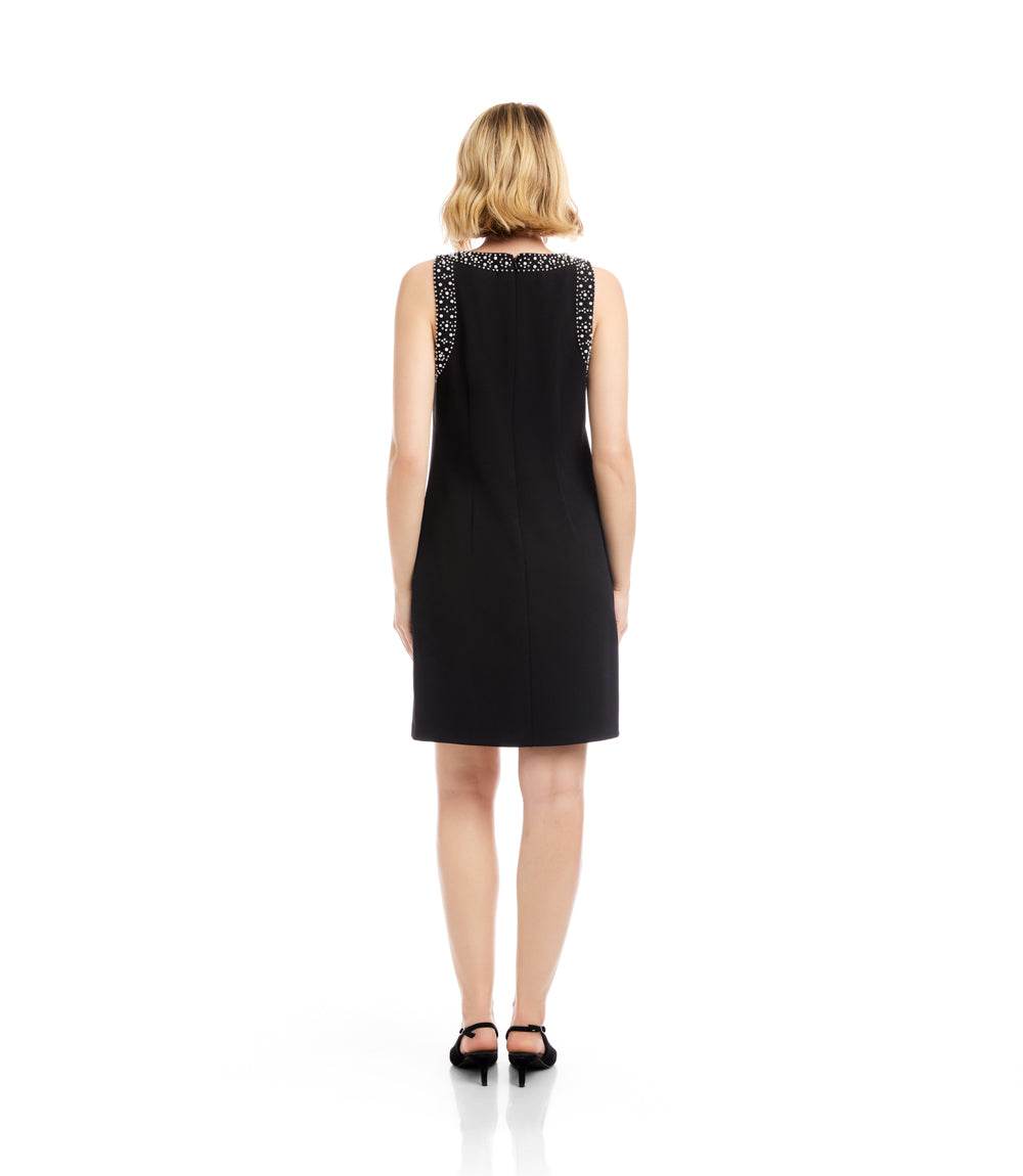 Embellished Sleeveless Shift Dress - Elegant & Glamorous Cocktail Look Karen Kane Embellished Sleeveless Shift Dress - Elegant & Glamorous Cocktail Look Karen Kane