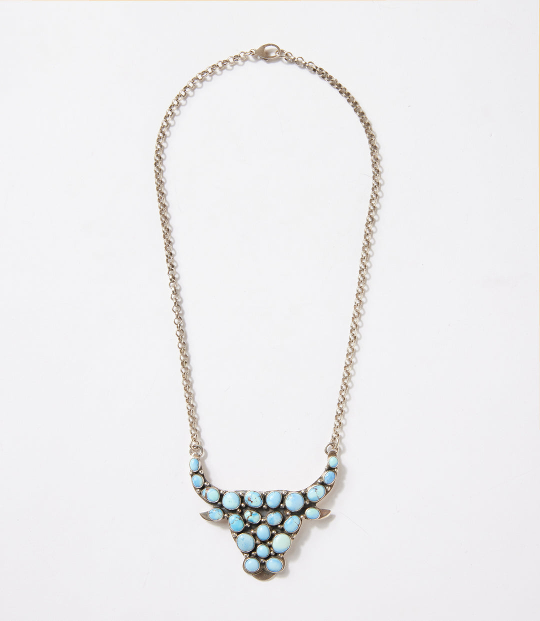 Golden Hill Longhorn Turquoise Pendant Necklace