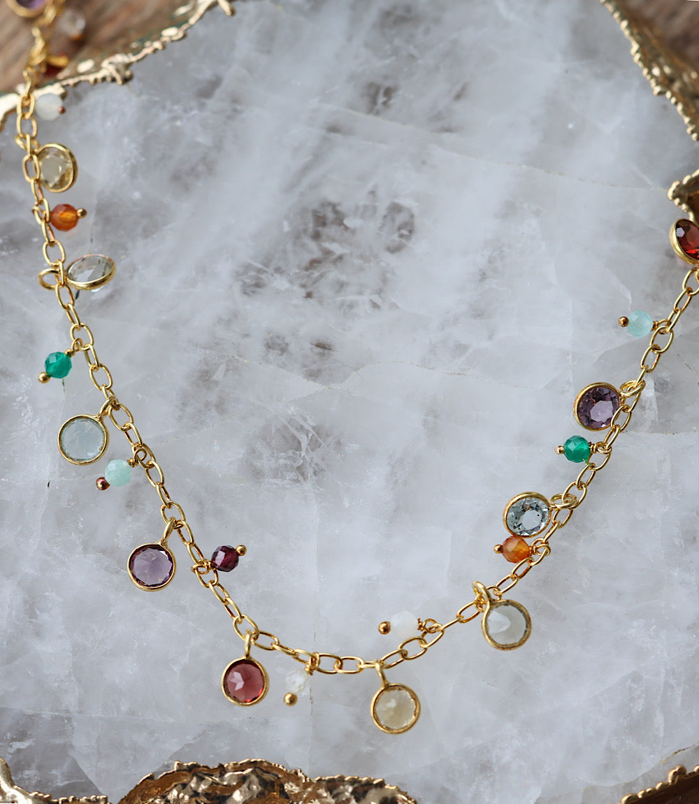 Multi Color Gemstone Necklace