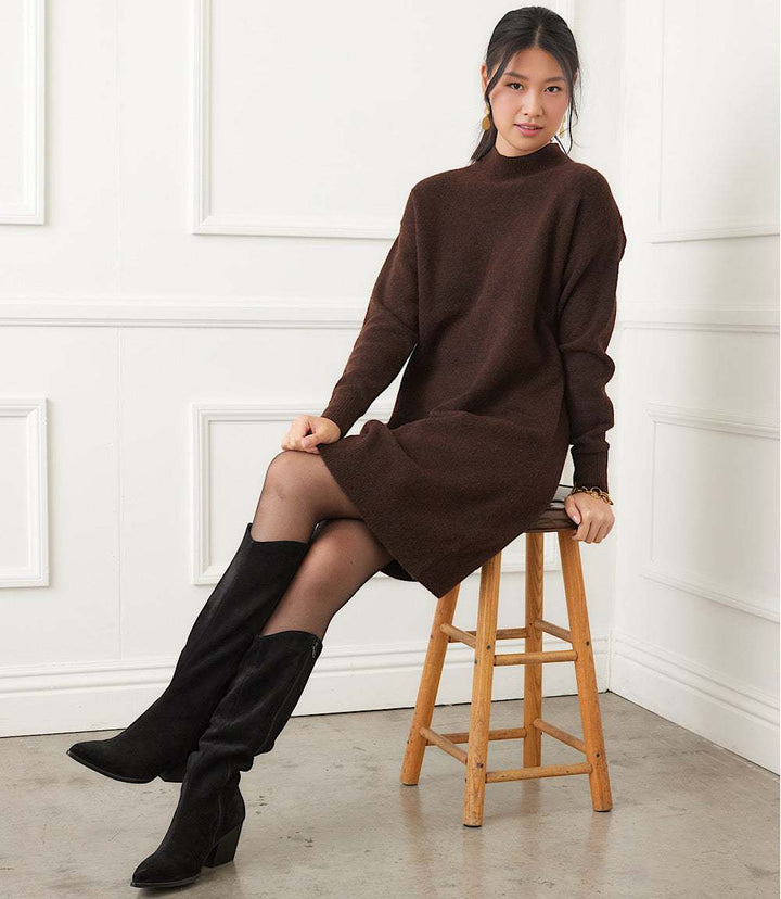 Mock Neck Sweater Dress