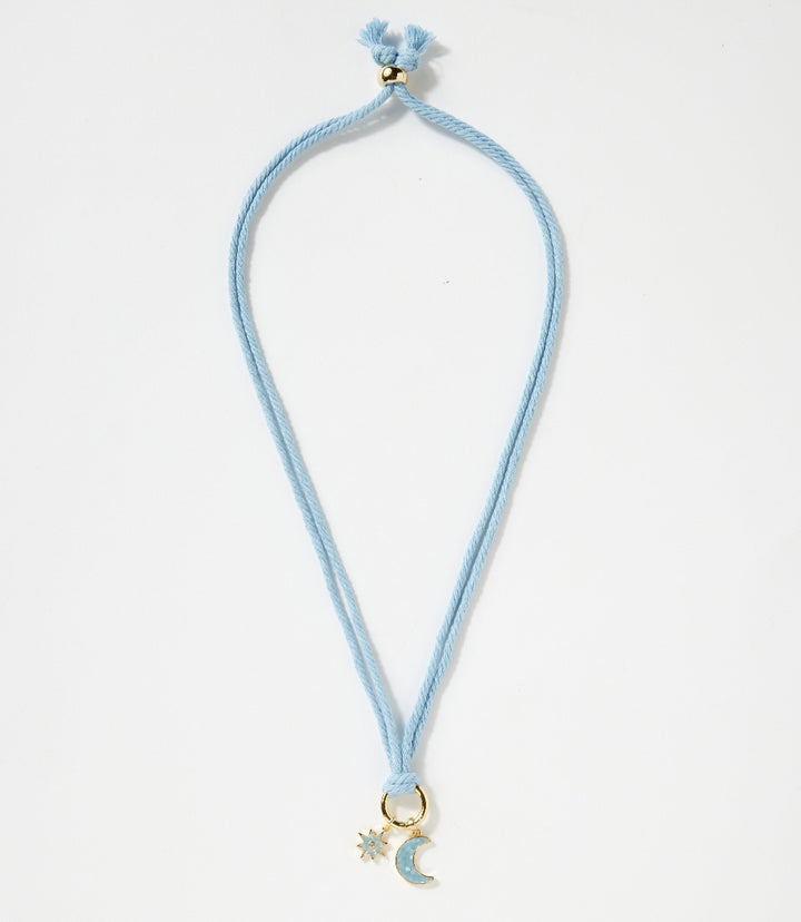 Moon And Starburst Cord Necklace