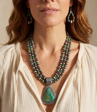 Royston Turquoise Multi Strand Pendant Necklace And Earring Set