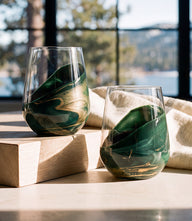 Ocean Waves Wine Glasses, Set Of 2
