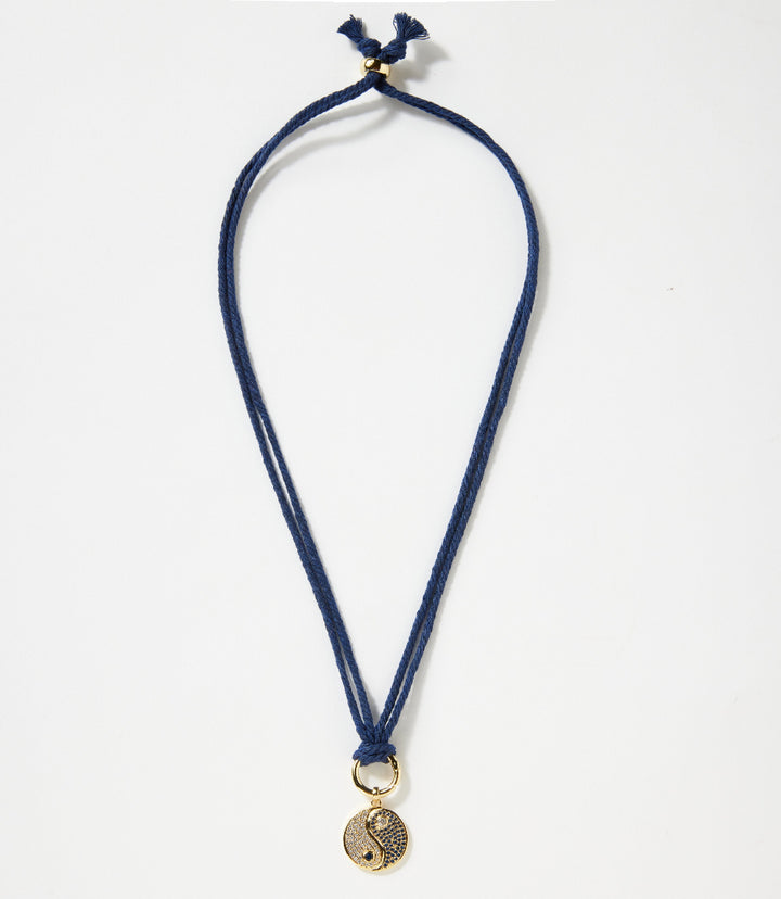 Yin Yang Disc Cord Necklace