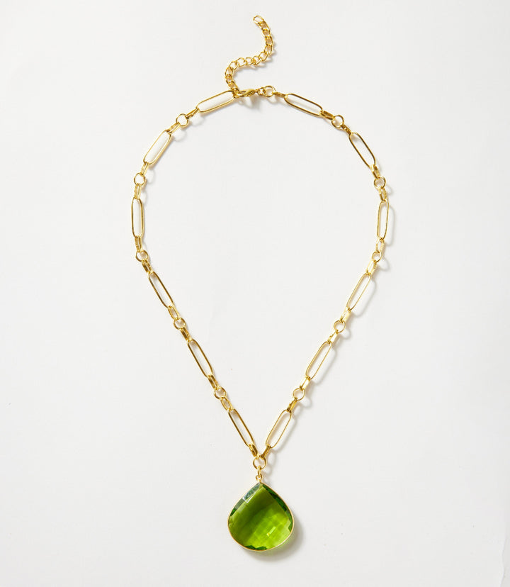 Peridot Quartz Pendant Necklace