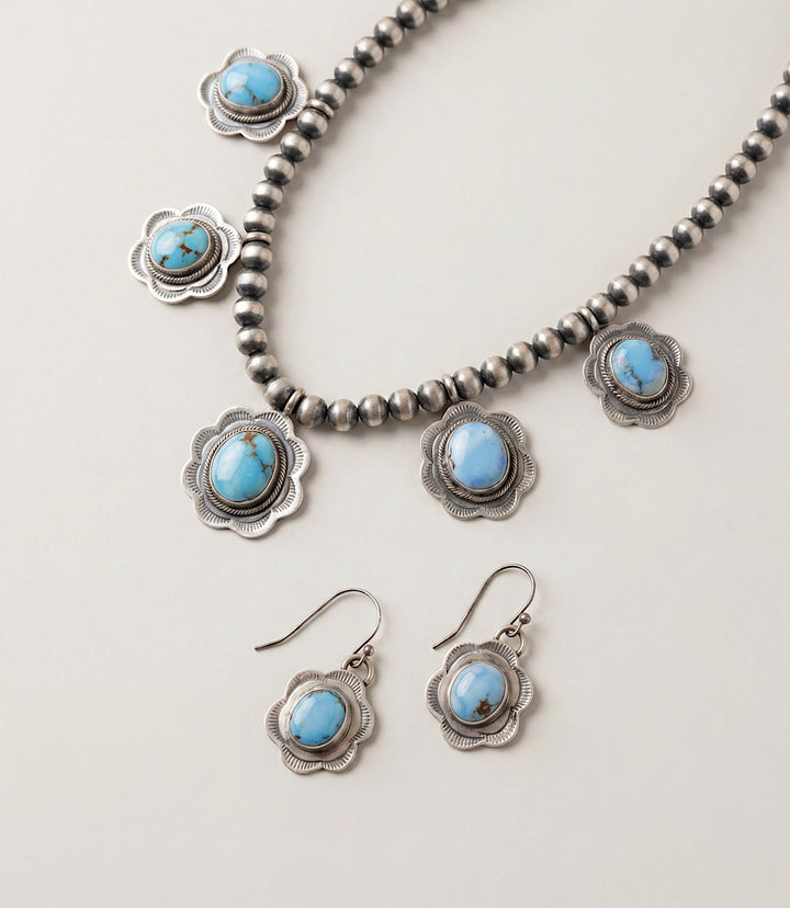 Golden Hill Turquoise Necklace And Earring Set