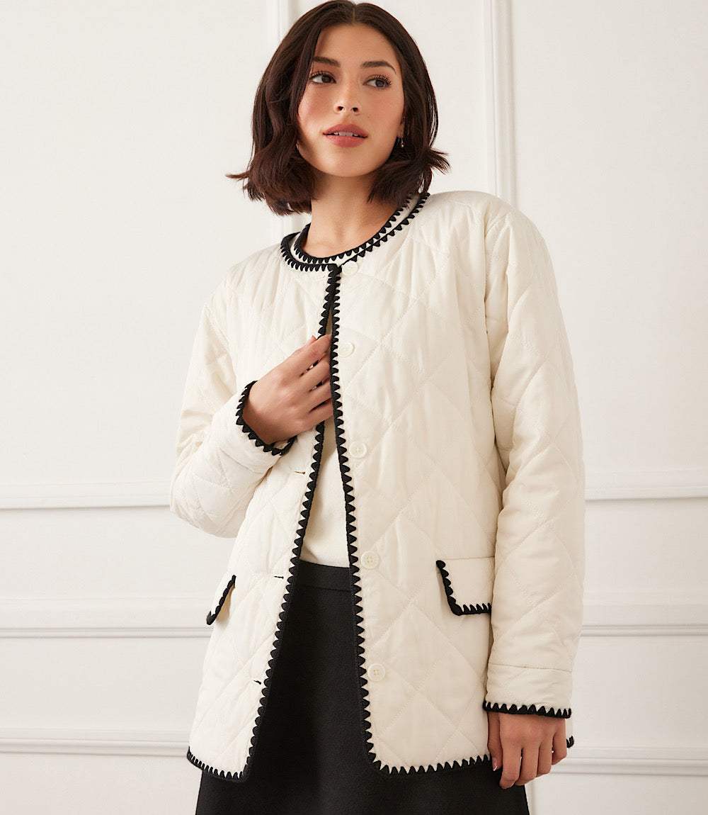 Edge Stitch Quilted Jacket