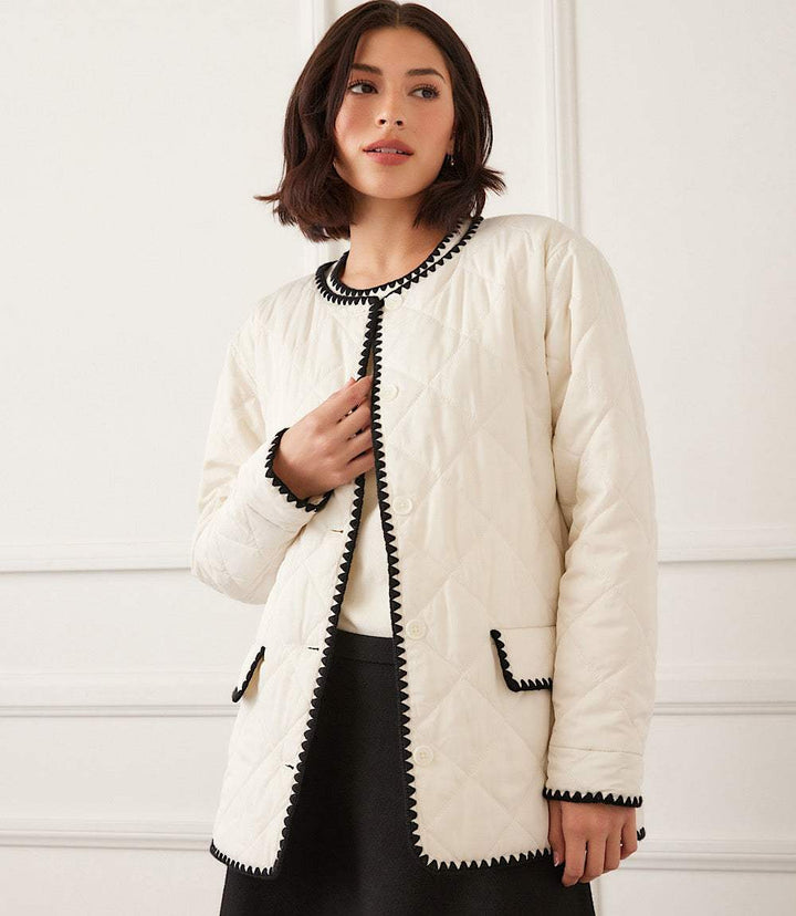 Edge Stitch Quilted Jacket