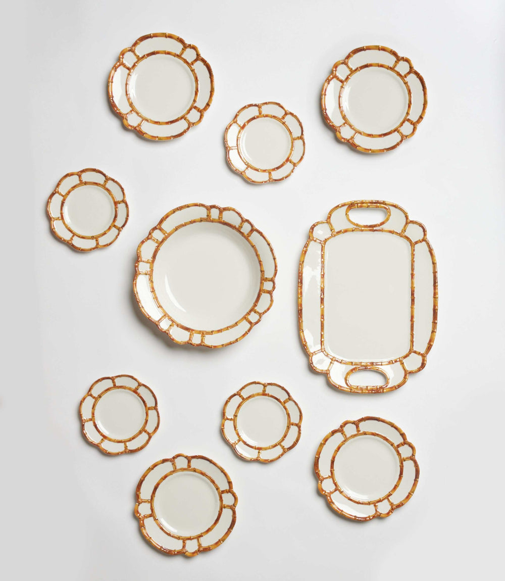 Bamboo Accent Large Centerpiece Bowl