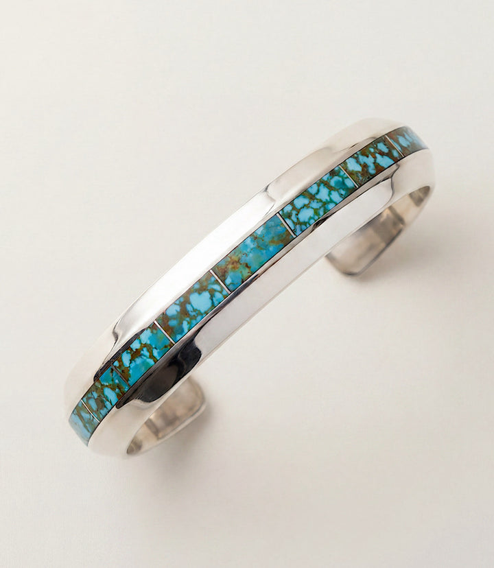 Zuni Inlay Kingman Turquoise Cuff Bracelet