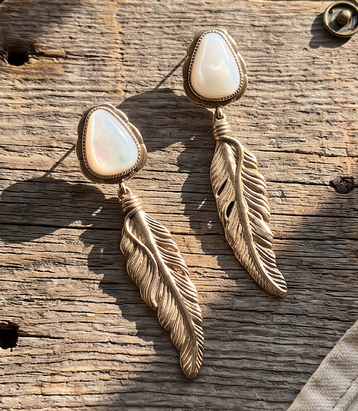 Desert Plume Golden Feather Earrings