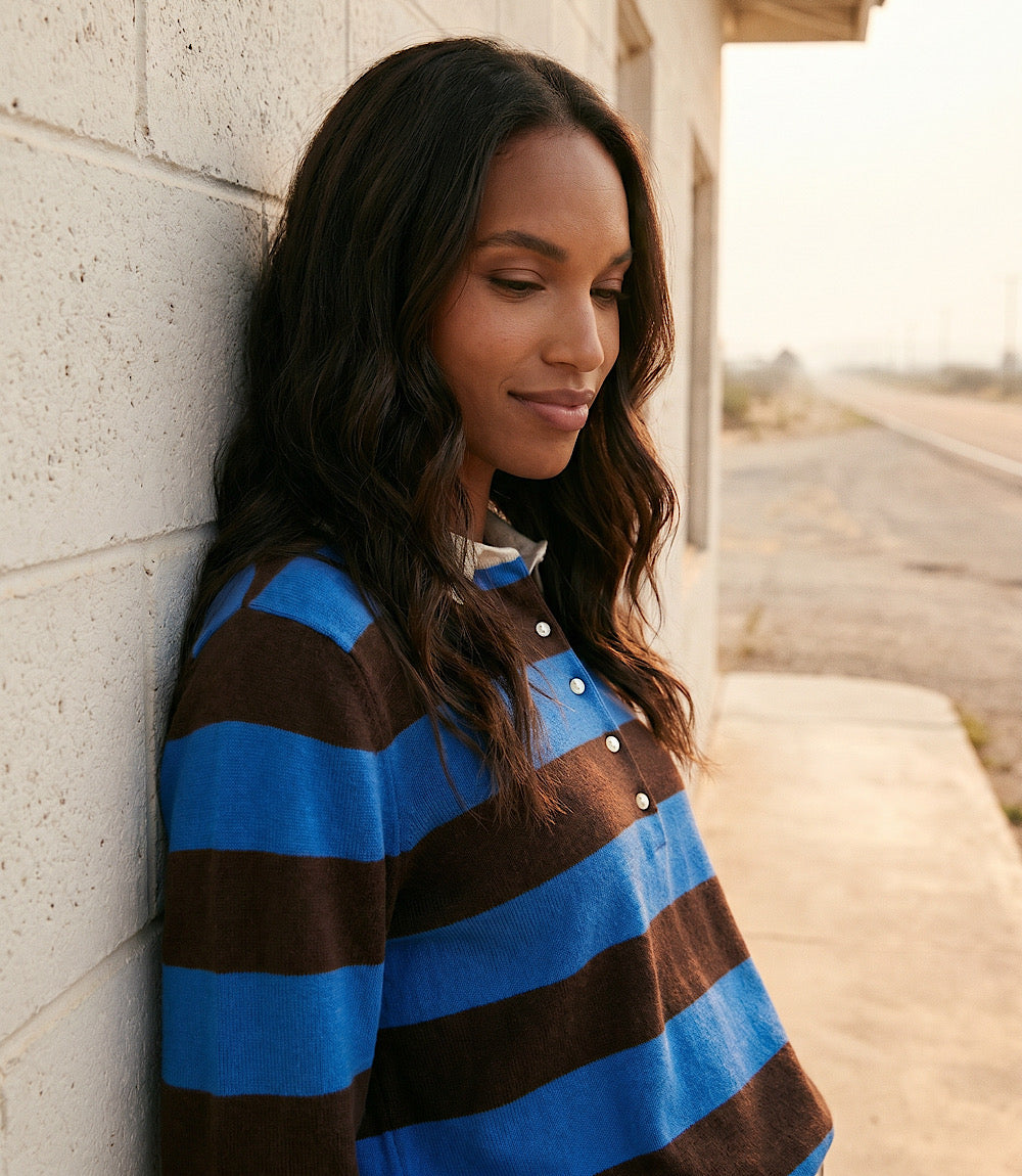 Game Day Collared Stripe Sweater