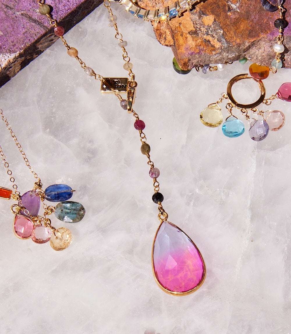 Teardrop Gemstone Necklace