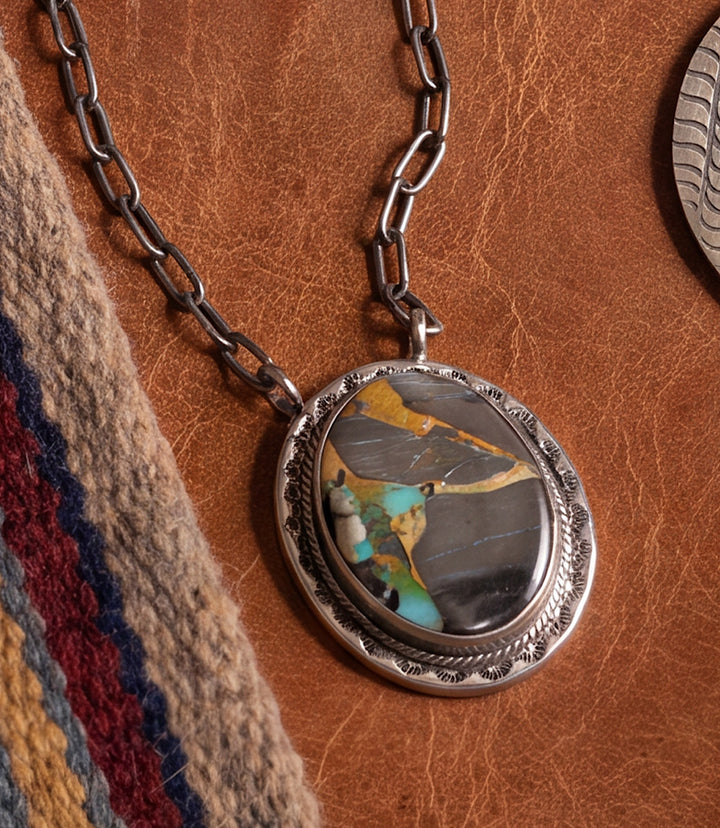Blackjack Turquoise Pendant Necklace