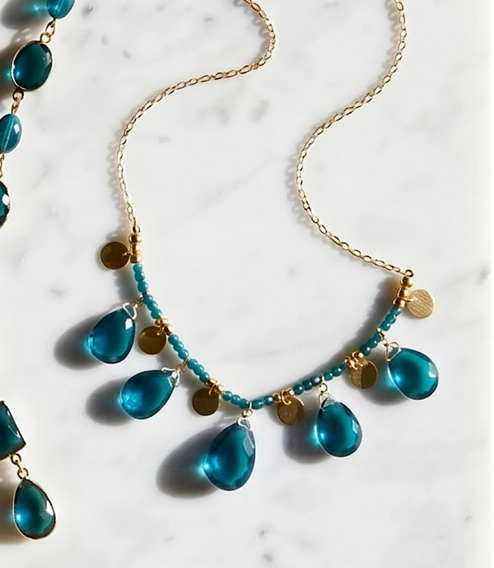 Teal Topaz Statement Necklace