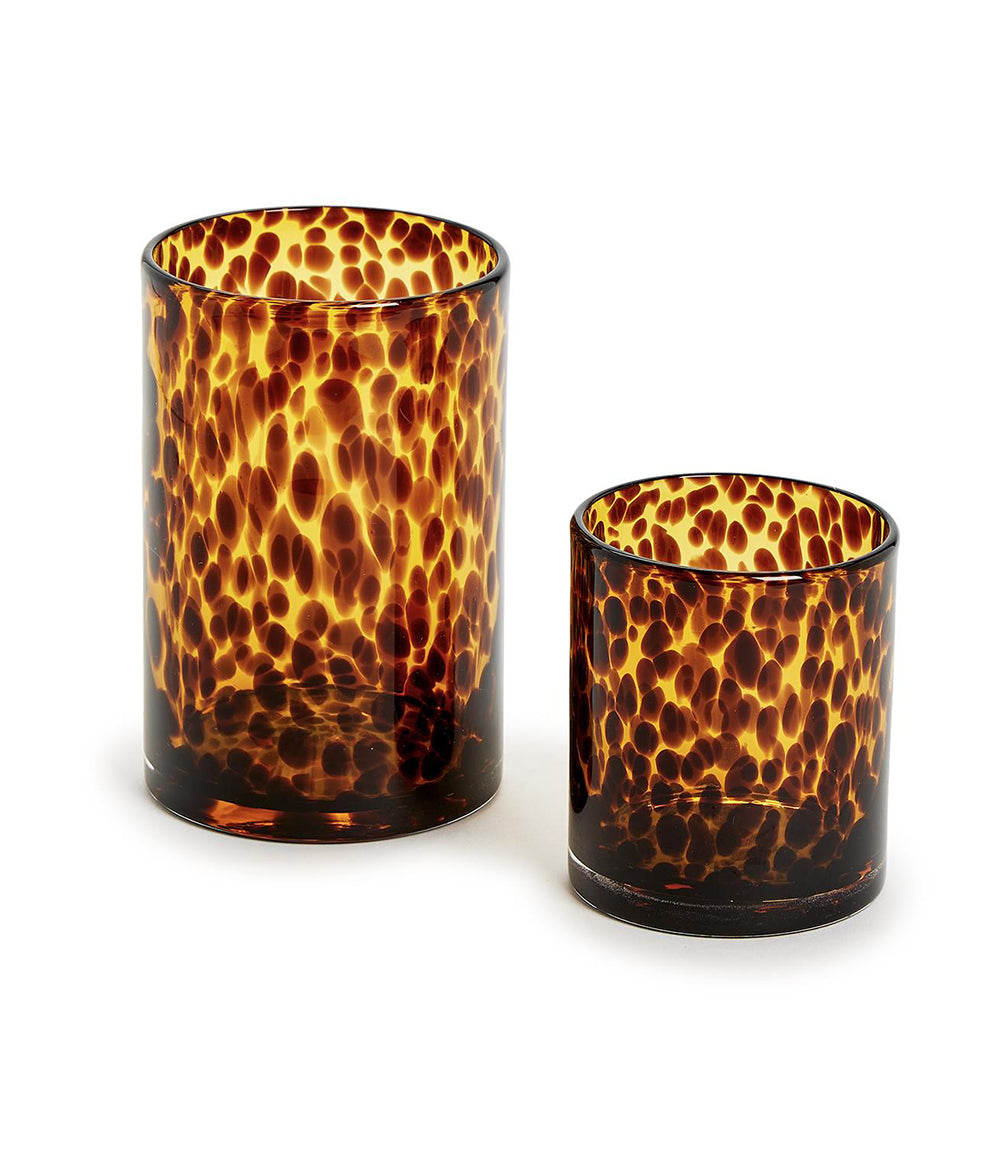 Tortoise Glass Candleholders, Set Of 2