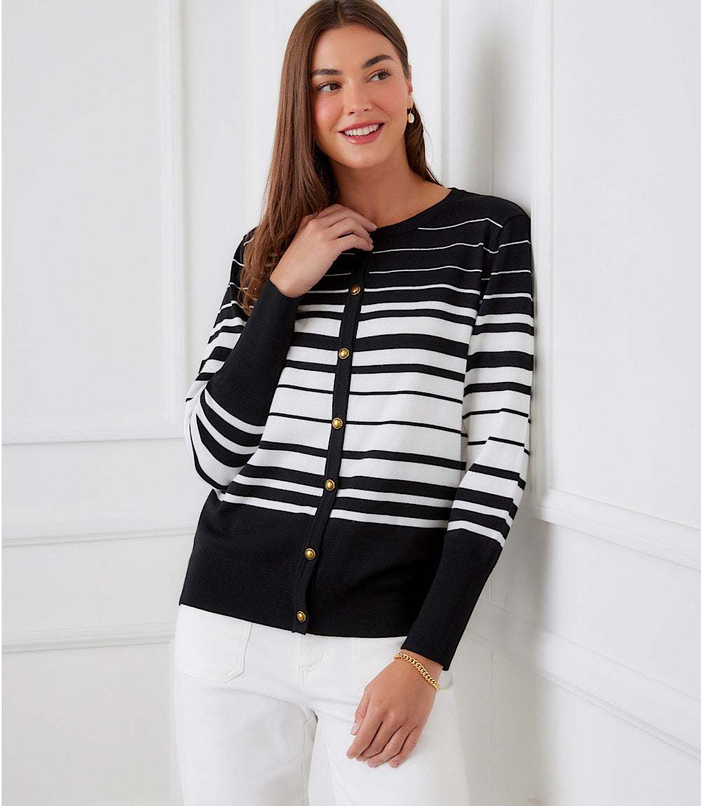 Stripe Cardigan Sweater